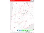 Pickens County, AL <br /> Wall Map <br /> Zip Code <br /> Red Line Style 2025 Map