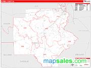 Russell County, AL <br /> Wall Map <br /> Zip Code <br /> Red Line Style 2025 Map