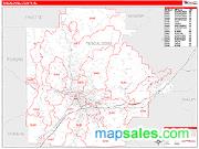 Tuscaloosa County, AL <br /> Wall Map <br /> Zip Code <br /> Red Line Style 2025 Map