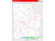 Washington County, AL <br /> Wall Map <br /> Zip Code <br /> Red Line Style 2025 Map