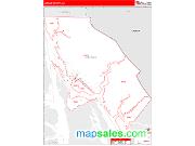 Juneau County, AK <br /> Wall Map <br /> Zip Code <br /> Red Line Style 2025 Map