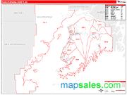 Kenai Peninsula County, AK <br /> Wall Map <br /> Zip Code <br /> Red Line Style 2025 Map