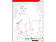 Ketchikan Gateway County, AK <br /> Wall Map <br /> Zip Code <br /> Red Line Style 2025 Map