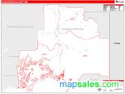Valdez-Cordova County, AK <br /> Wall Map <br /> Zip Code <br /> Red Line Style 2025 Map