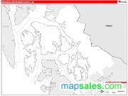 Wrangell-Petersburg County, AK <br /> Wall Map <br /> Zip Code <br /> Red Line Style 2025 Map