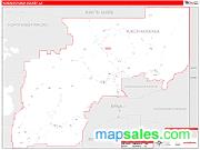 Yukon-Koyukuk County, AK <br /> Wall Map <br /> Zip Code <br /> Red Line Style 2025 Map