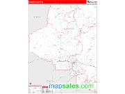 Coconino County, AZ <br /> Wall Map <br /> Zip Code <br /> Red Line Style 2025 Map