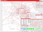Maricopa County, AZ <br /> Wall Map <br /> Zip Code <br /> Red Line Style 2025 Map