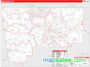 Benton County, AR <br /> Wall Map <br /> Zip Code <br /> Red Line Style 2025 Map