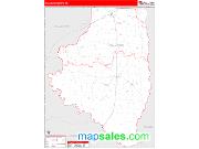 Calhoun County, AR <br /> Wall Map <br /> Zip Code <br /> Red Line Style 2025 Map