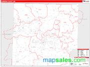 Cleburne County, AR <br /> Wall Map <br /> Zip Code <br /> Red Line Style 2025 Map