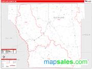 Cleveland County, AR <br /> Wall Map <br /> Zip Code <br /> Red Line Style 2025 Map