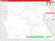 Dallas County, AR <br /> Wall Map <br /> Zip Code <br /> Red Line Style 2025 Map