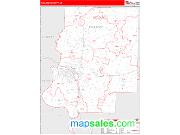 Faulkner County, AR <br /> Wall Map <br /> Zip Code <br /> Red Line Style 2025 Map