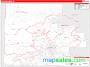 Garland County, AR <br /> Wall Map <br /> Zip Code <br /> Red Line Style 2025 Map
