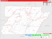 Greene County, AR <br /> Wall Map <br /> Zip Code <br /> Red Line Style 2025 Map