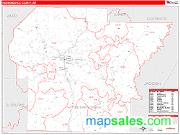 Independence County, AR <br /> Wall Map <br /> Zip Code <br /> Red Line Style 2025 Map