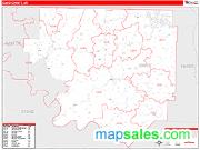 Izard County, AR <br /> Wall Map <br /> Zip Code <br /> Red Line Style 2025 Map