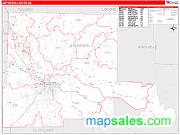 Jefferson County, AR <br /> Wall Map <br /> Zip Code <br /> Red Line Style 2025 Map