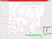 Johnson County, AR <br /> Wall Map <br /> Zip Code <br /> Red Line Style 2025 Map