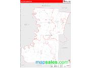 Lafayette County, AR <br /> Wall Map <br /> Zip Code <br /> Red Line Style 2025 Map