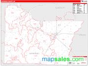 Lawrence County, AR <br /> Wall Map <br /> Zip Code <br /> Red Line Style 2025 Map