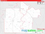 Lincoln County, AR <br /> Wall Map <br /> Zip Code <br /> Red Line Style 2025 Map