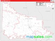 Little River County, AR <br /> Wall Map <br /> Zip Code <br /> Red Line Style 2025 Map