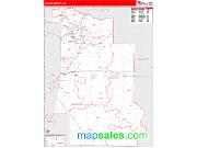 Lonoke County, AR <br /> Wall Map <br /> Zip Code <br /> Red Line Style 2025 Map
