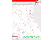 Marion County, AR <br /> Wall Map <br /> Zip Code <br /> Red Line Style 2025 Map
