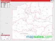 Montgomery County, AR <br /> Wall Map <br /> Zip Code <br /> Red Line Style 2025 Map