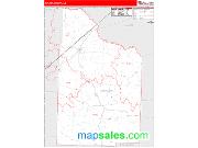 Nevada County, AR <br /> Wall Map <br /> Zip Code <br /> Red Line Style 2025 Map