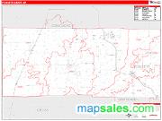 Poinsett County, AR <br /> Wall Map <br /> Zip Code <br /> Red Line Style 2025 Map