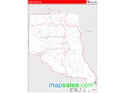 Sevier County, AR <br /> Wall Map <br /> Zip Code <br /> Red Line Style 2025 Map