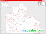 Stone County, AR <br /> Wall Map <br /> Zip Code <br /> Red Line Style 2025 Map