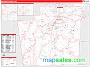 Washington County, AR <br /> Wall Map <br /> Zip Code <br /> Red Line Style 2025 Map