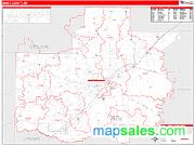 White County, AR <br /> Wall Map <br /> Zip Code <br /> Red Line Style 2025 Map