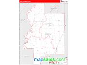 Woodruff County, AR <br /> Wall Map <br /> Zip Code <br /> Red Line Style 2025 Map