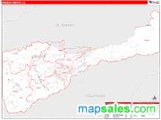 Amador County, CA <br /> Wall Map <br /> Zip Code <br /> Red Line Style 2025 Map
