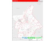 Butte County, CA <br /> Wall Map <br /> Zip Code <br /> Red Line Style 2025 Map