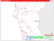 Del Norte County, CA <br /> Wall Map <br /> Zip Code <br /> Red Line Style 2025 Map