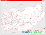 El Dorado County, CA <br /> Wall Map <br /> Zip Code <br /> Red Line Style 2025 Map