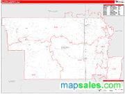 Glenn County, CA <br /> Wall Map <br /> Zip Code <br /> Red Line Style 2025 Map