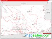 Imperial County, CA <br /> Wall Map <br /> Zip Code <br /> Red Line Style 2025 Map