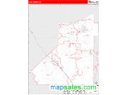 Kings County, CA <br /> Wall Map <br /> Zip Code <br /> Red Line Style 2025 Map