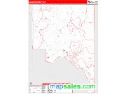 Lassen County, CA <br /> Wall Map <br /> Zip Code <br /> Red Line Style 2025 Map