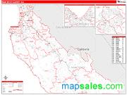 Monterey County, CA <br /> Wall Map <br /> Zip Code <br /> Red Line Style 2025 Map