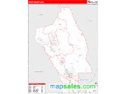 Napa County, CA <br /> Wall Map <br /> Zip Code <br /> Red Line Style 2025 Map
