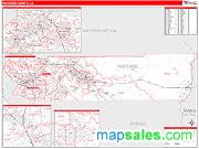 Riverside County, CA <br /> Wall Map <br /> Zip Code <br /> Red Line Style 2025 Map
