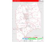 San Joaquin County, CA <br /> Wall Map <br /> Zip Code <br /> Red Line Style 2025 Map